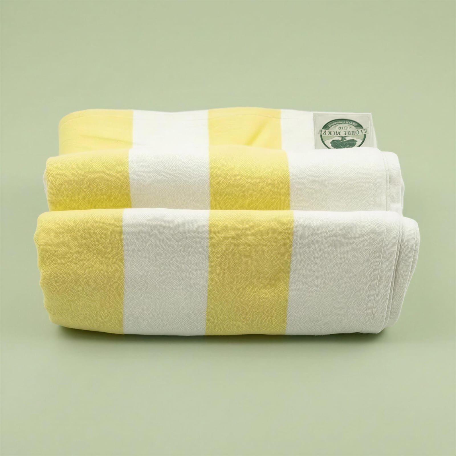 Bamboo Bath Towels – Yellow & White