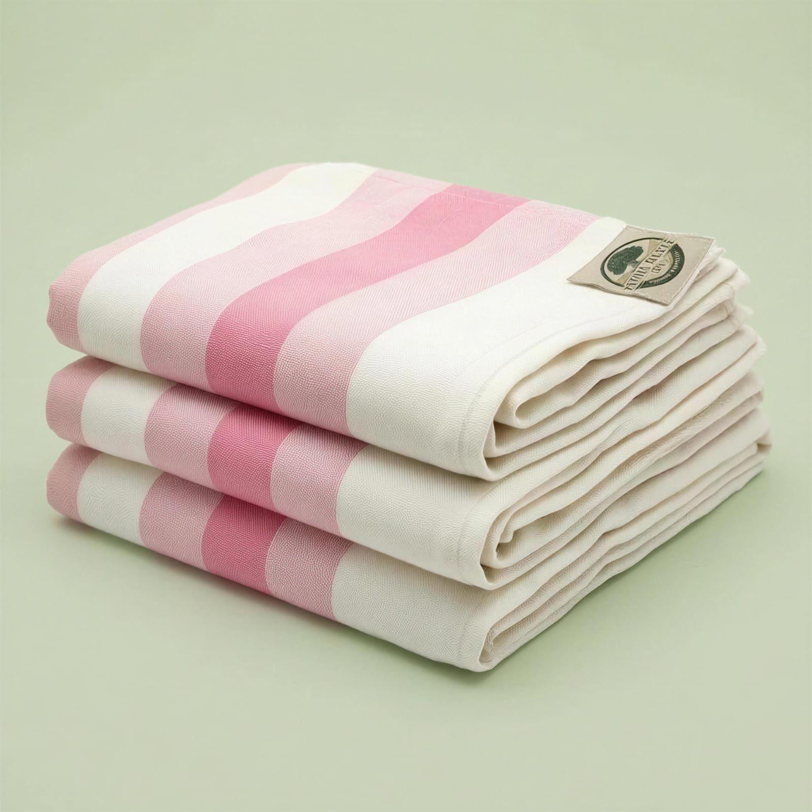 Bamboo Bath Towels – Pink & White