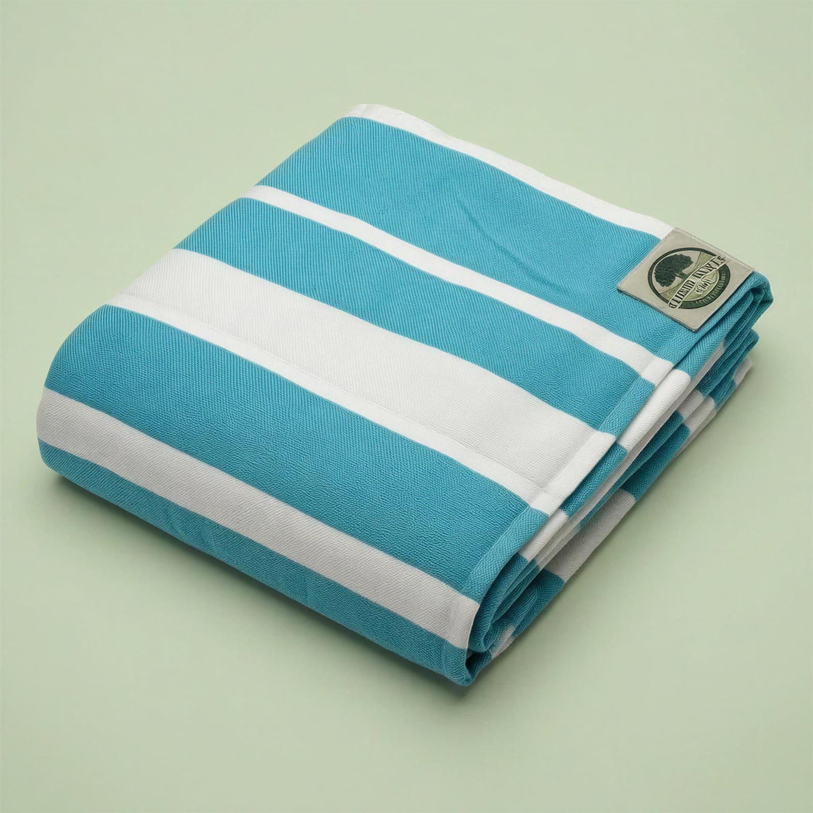 Bamboo Bath Towels – Teal & White