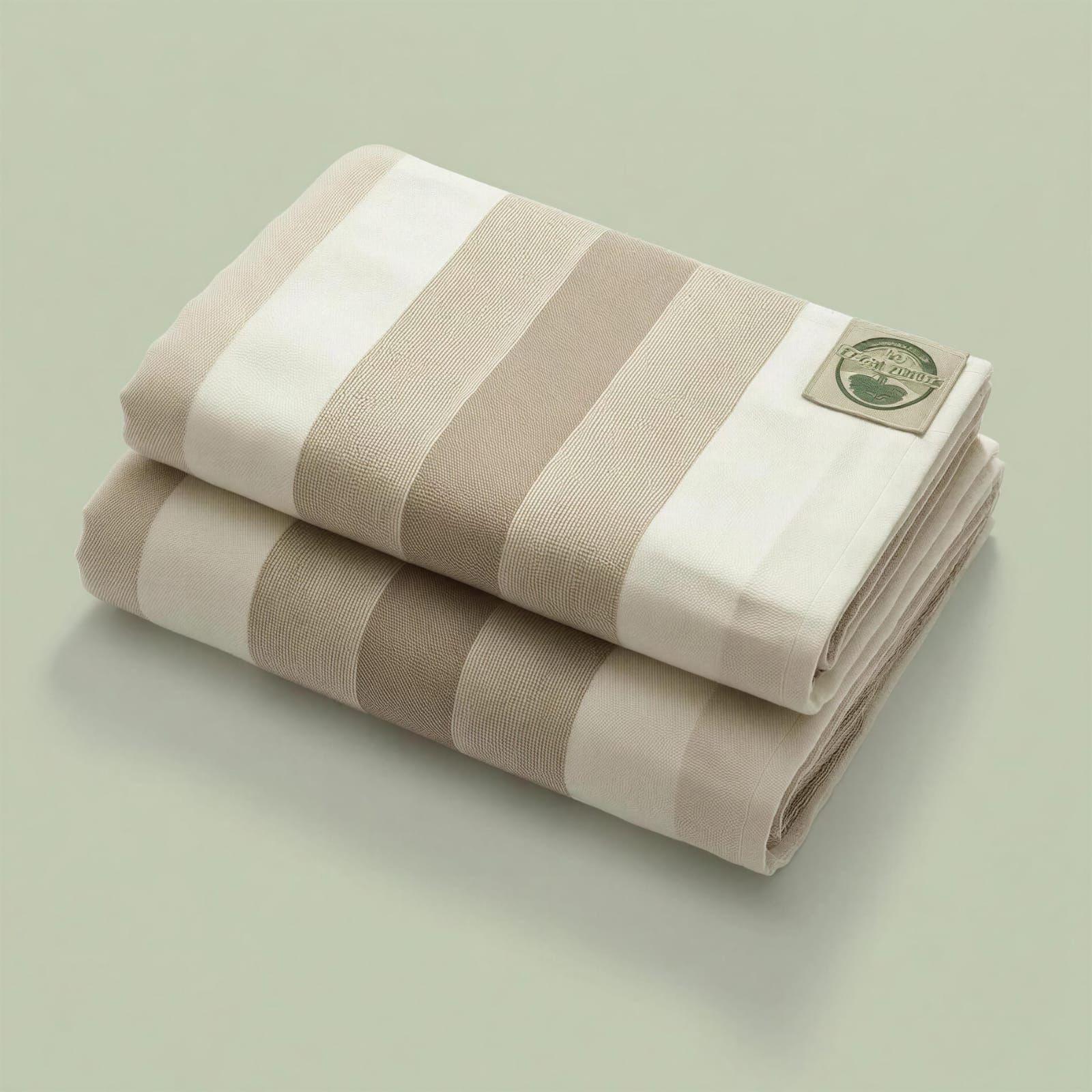 Bamboo Bath Towels – Beige & White